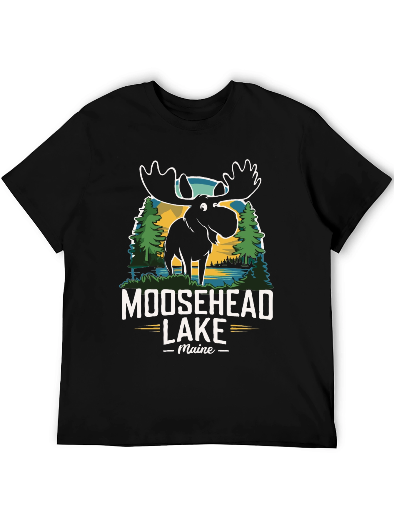 Black Moosehead Lake Maine Graphic Tee view 5