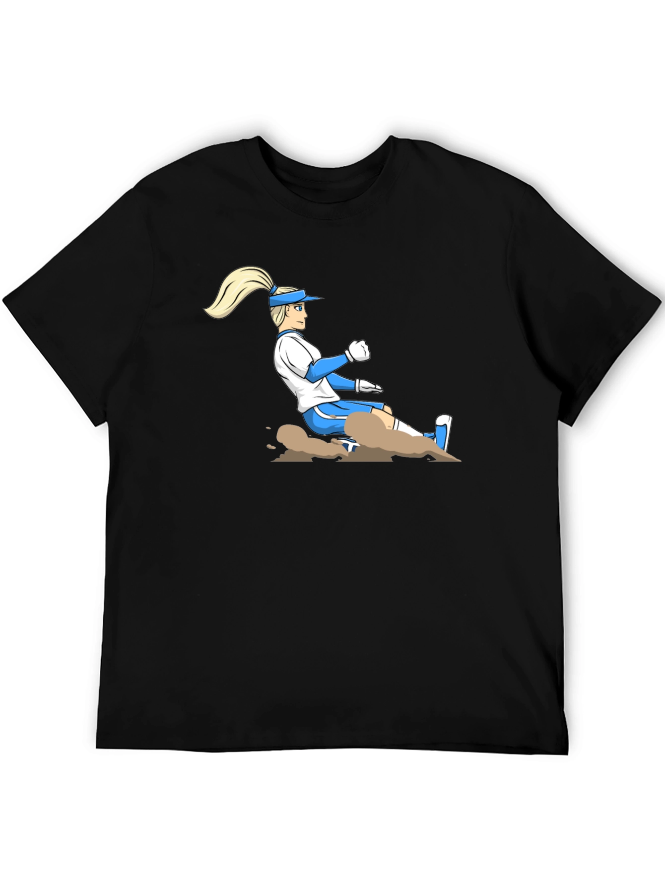 Black Baseball Player Graphic T-Shirt - Black view 5