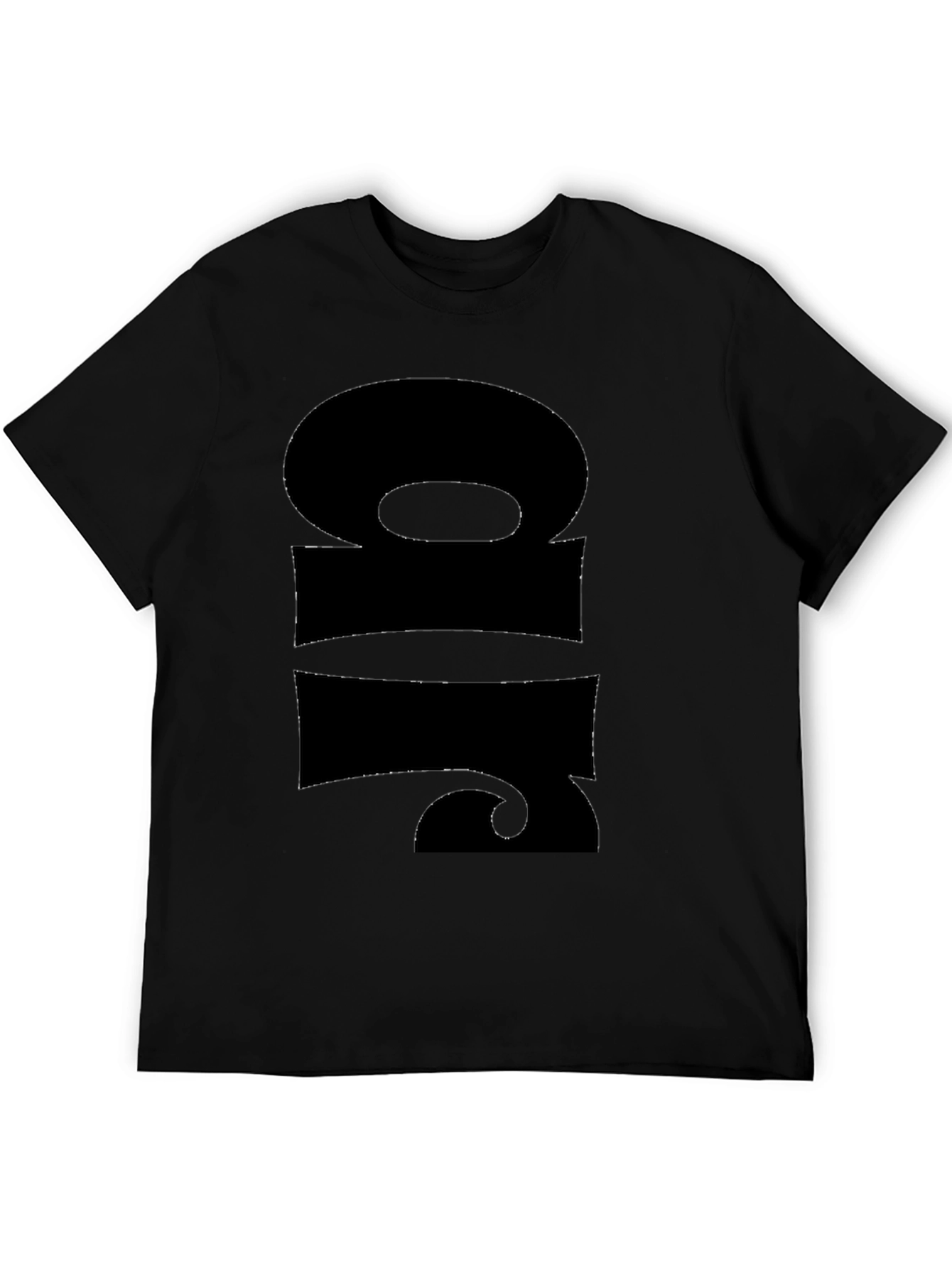 Black Bold Graphic Print Black T-Shirt view 5