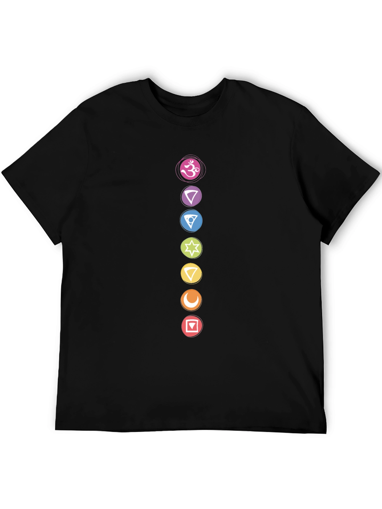 Black Chakra Symbol Graphic Print Black T-Shirt view 5