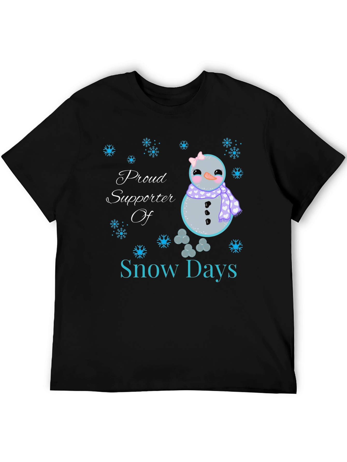 Black Proud Supporter of Snow Days T-Shirt view 5