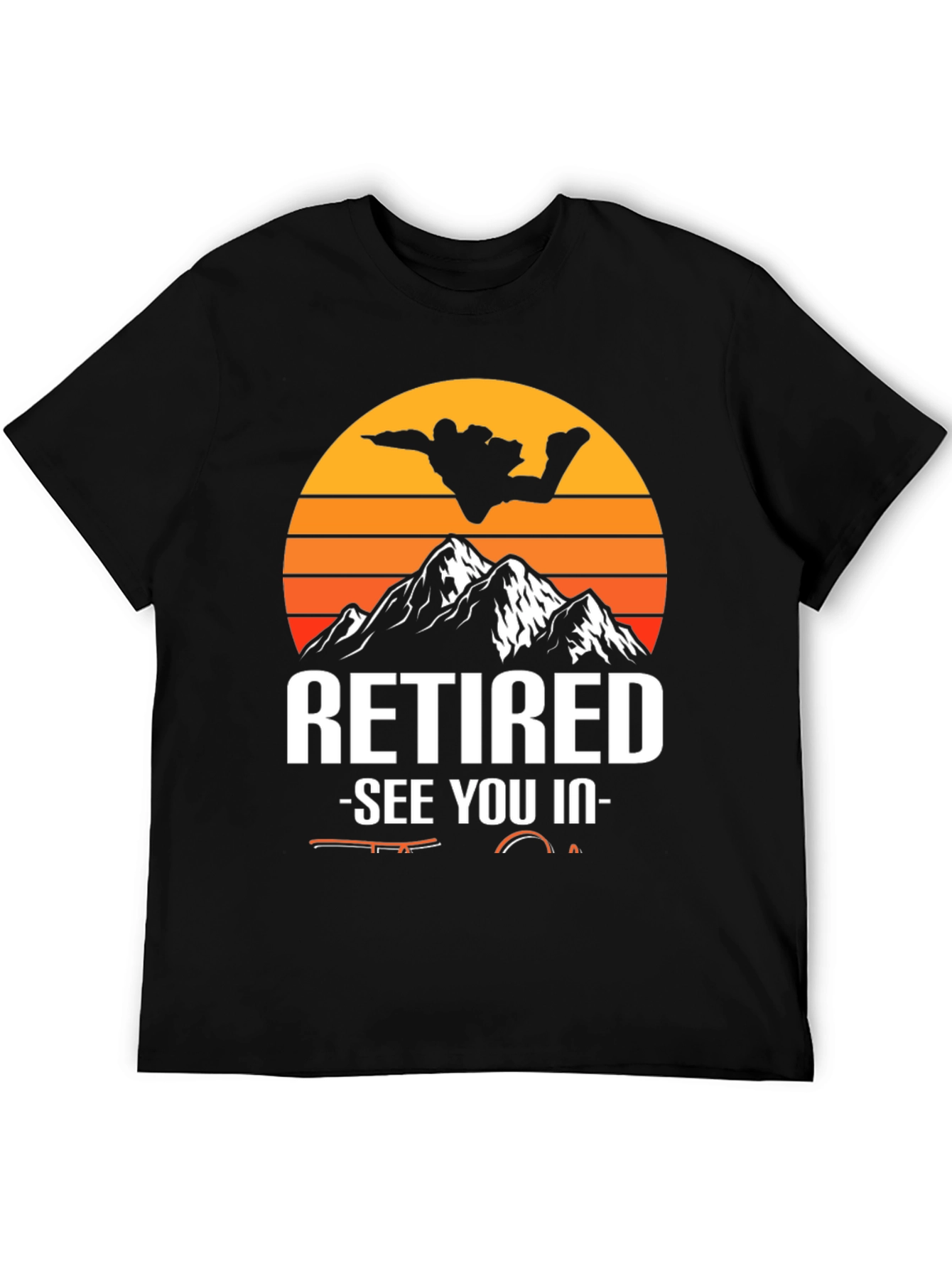 Black Retired Fishing Graphic T-Shirt view 5