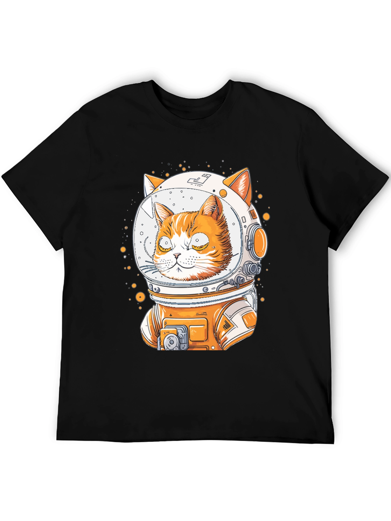 Black Astronaut Cat Graphic T-Shirt view 5