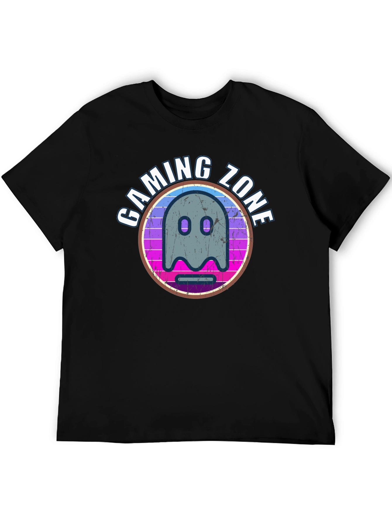 Black Gaming Zone Ghost Graphic T-Shirt view 5
