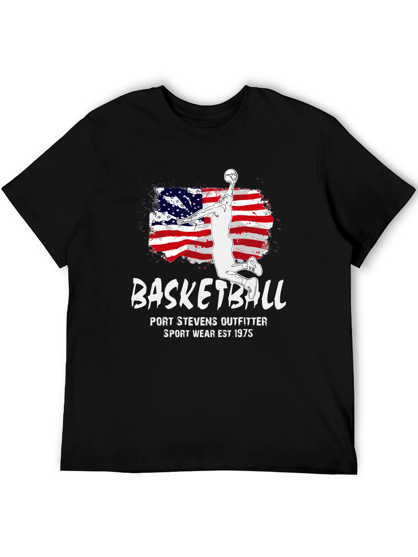 Black Basketball USA Flag Graphic Tee - Port Stevens Outfitters view 5