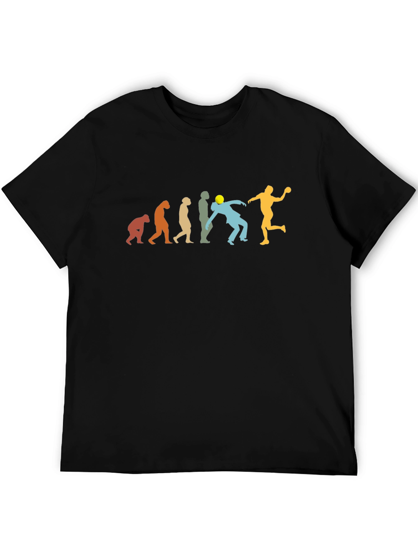Black Handball Evolution Graphic T-Shirt view 5