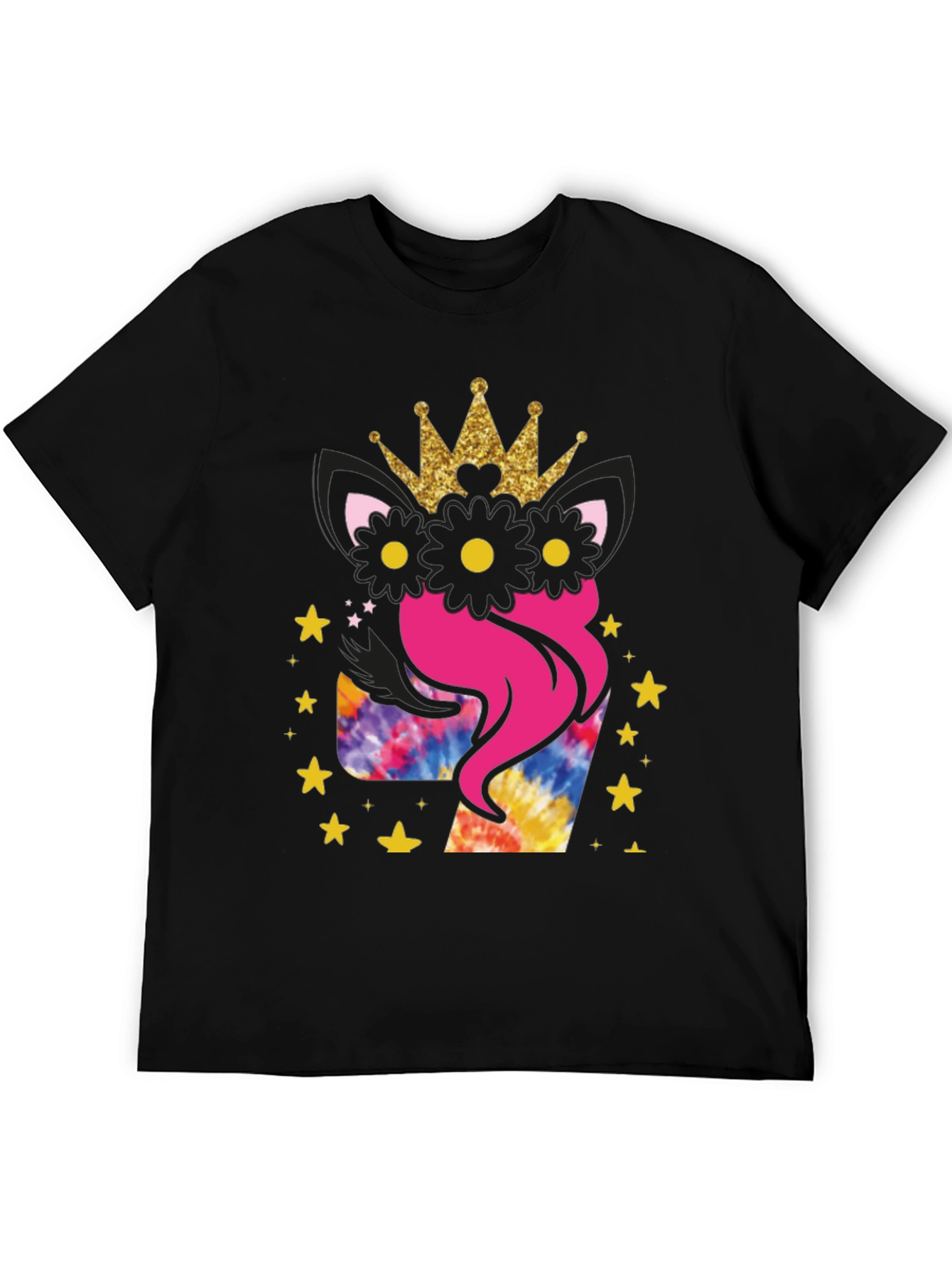 Black Girl's 7th Birthday Unicorn T-Shirt view 5