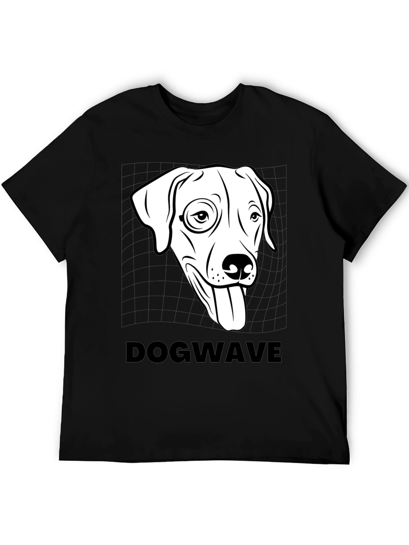 Black Dogwave Graphic Tee - Cool Canine T-Shirt view 5