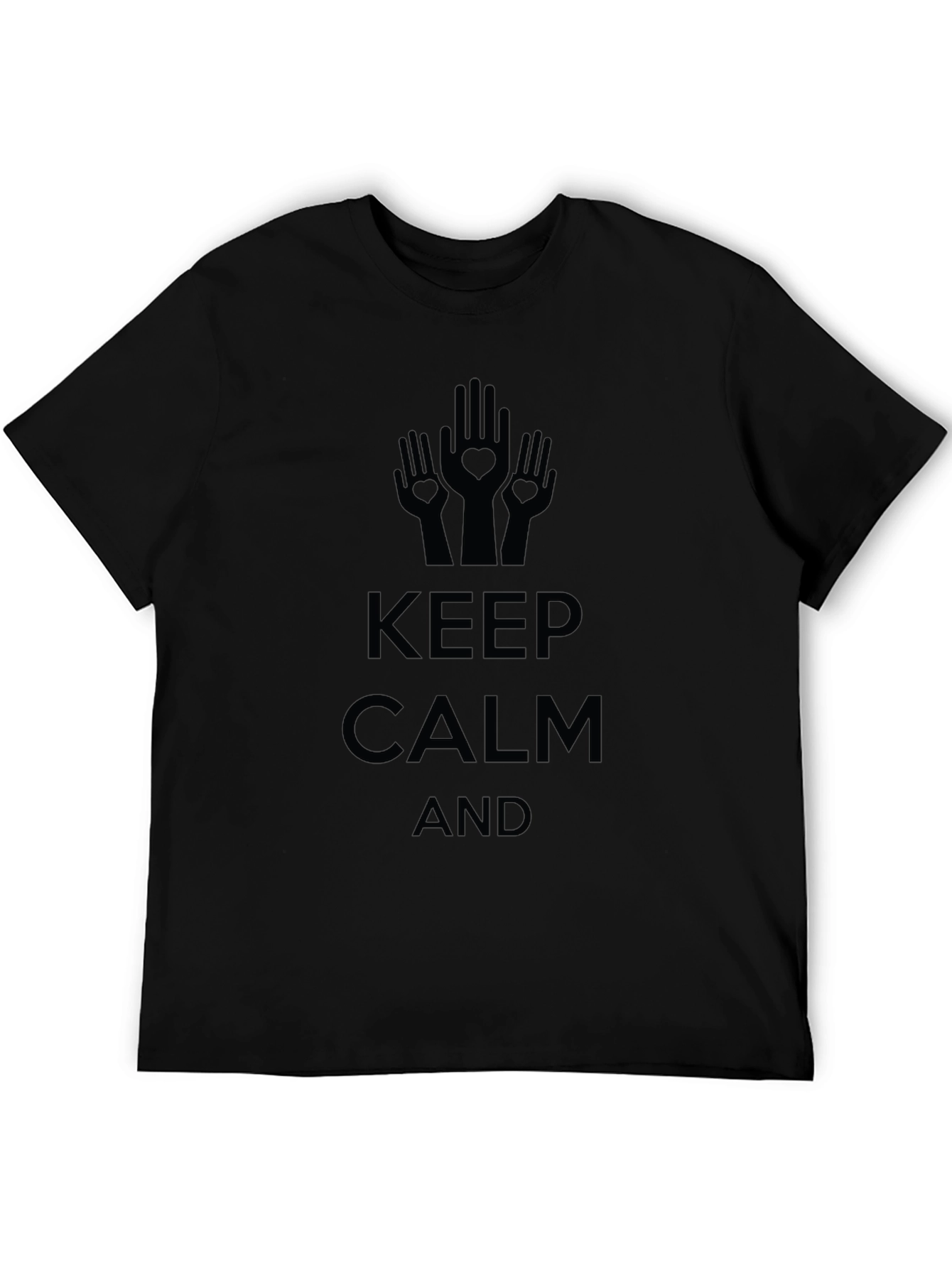 Black Keep Calm Graphic Tee - Black Cotton Blend view 5