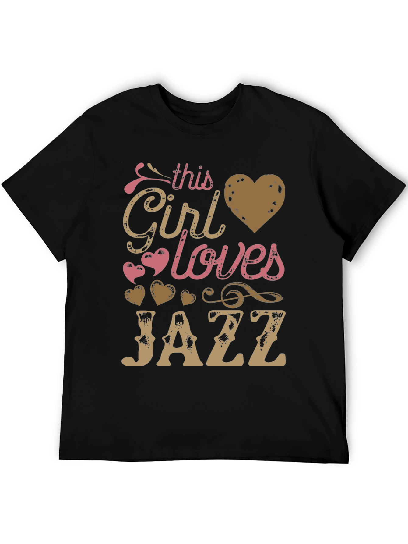 Black This Girl Loves Jazz T-Shirt - Music Lover Tee view 5