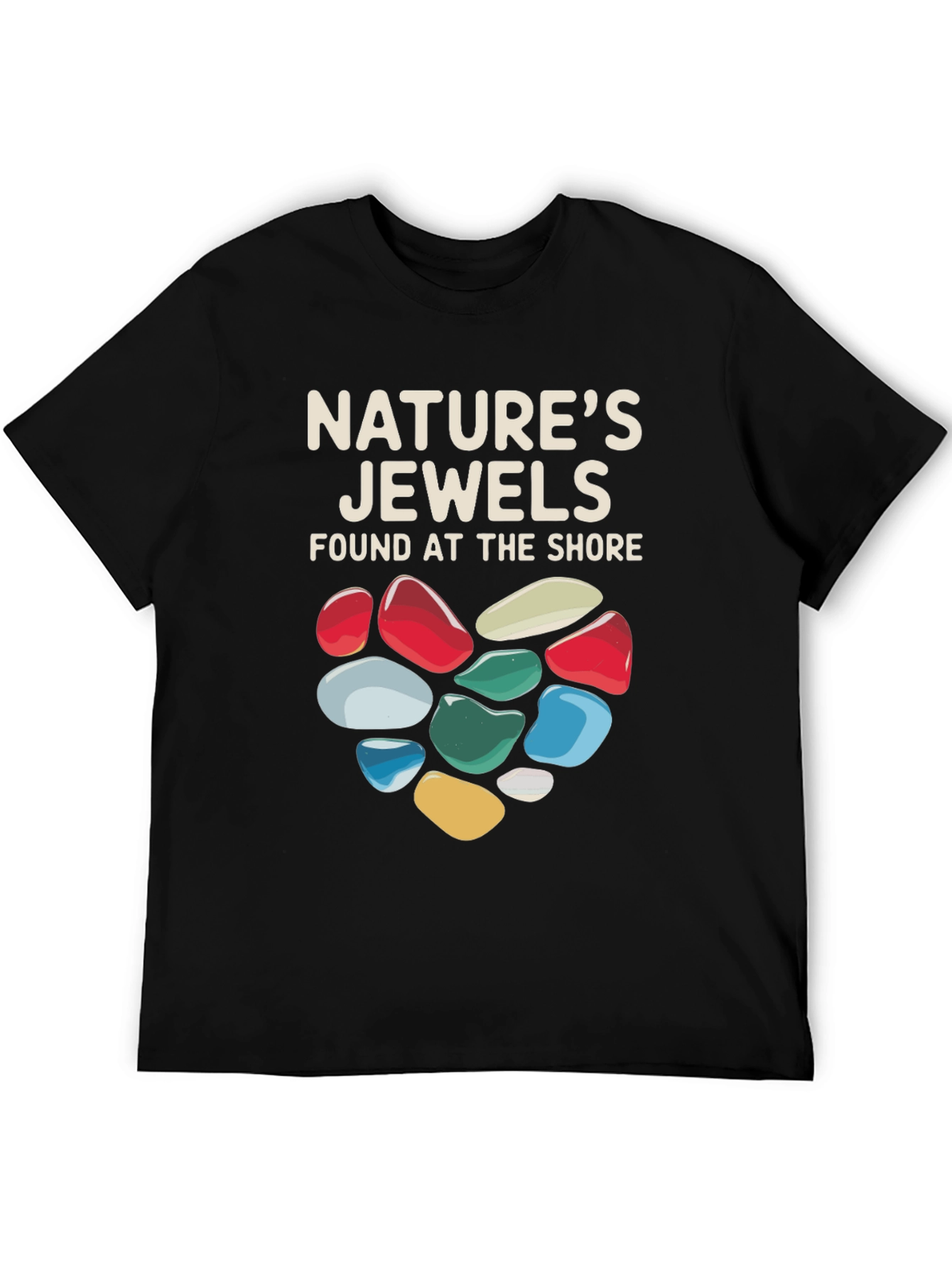 Black Nature's Jewels T-Shirt - Found at the Shore view 5