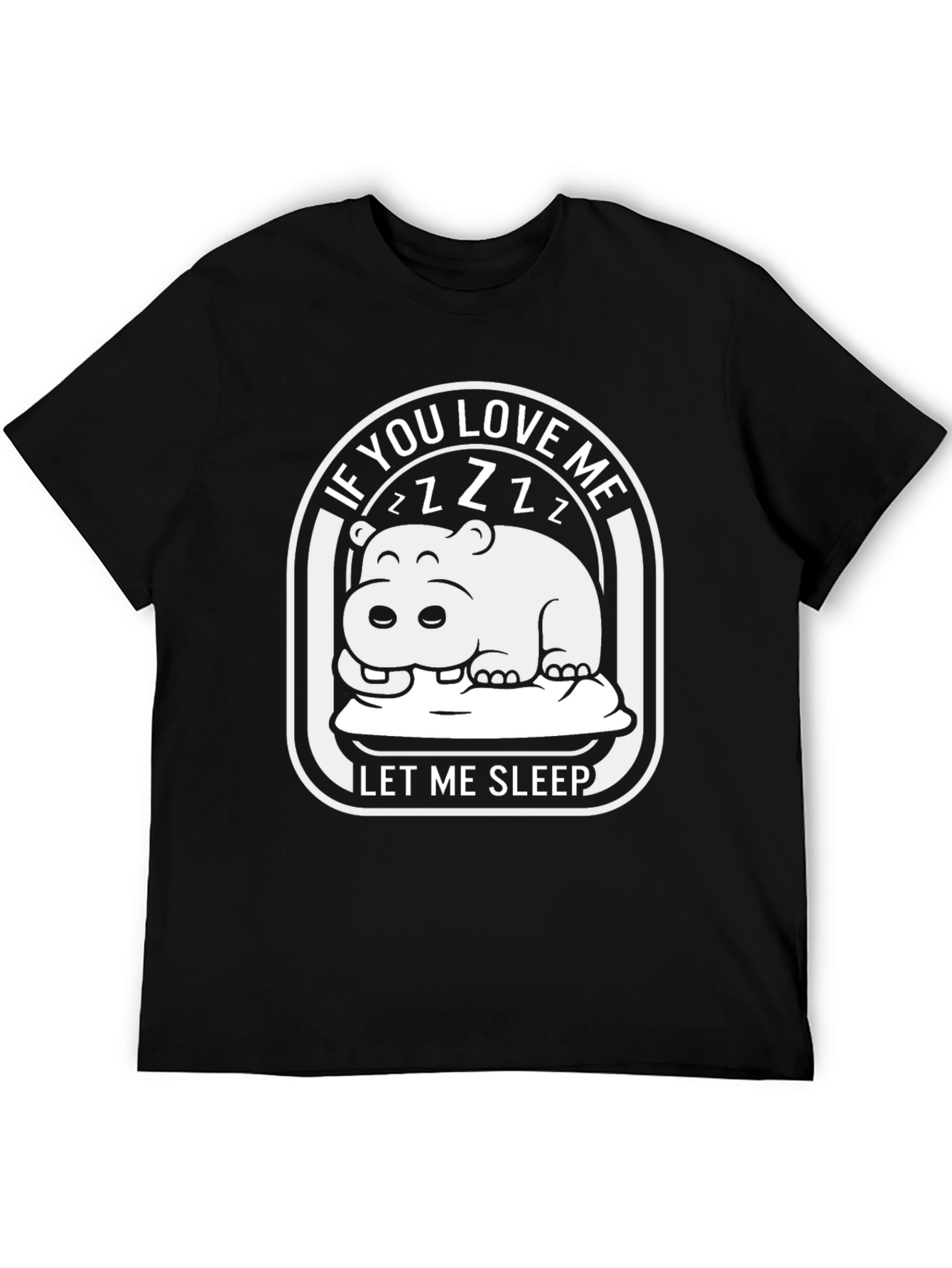 Black Sleepy Hippo Graphic Tee - If You Love Me Let Me Sleep! view 5