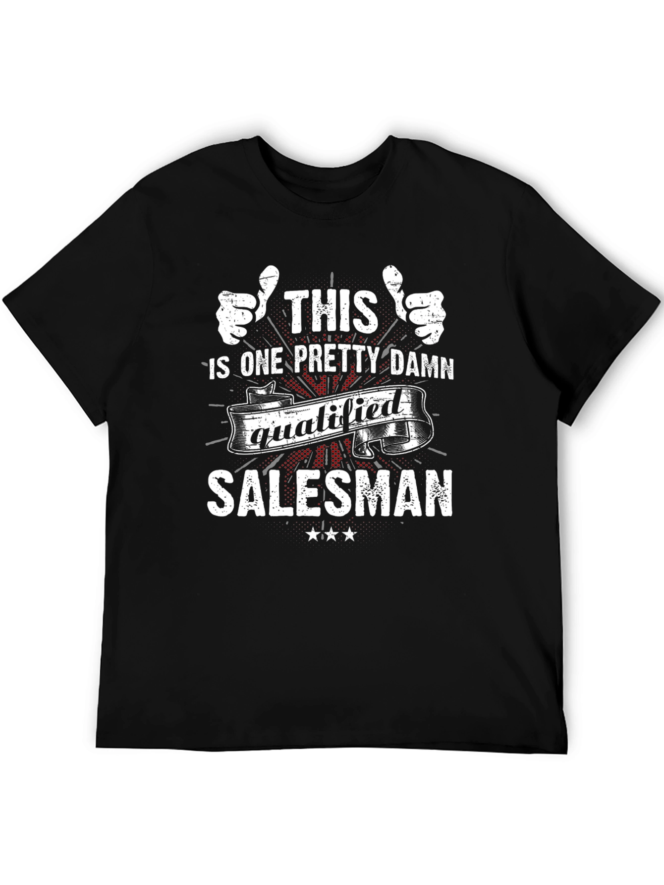 Black Qualified Salesman Graphic T-Shirt view 5