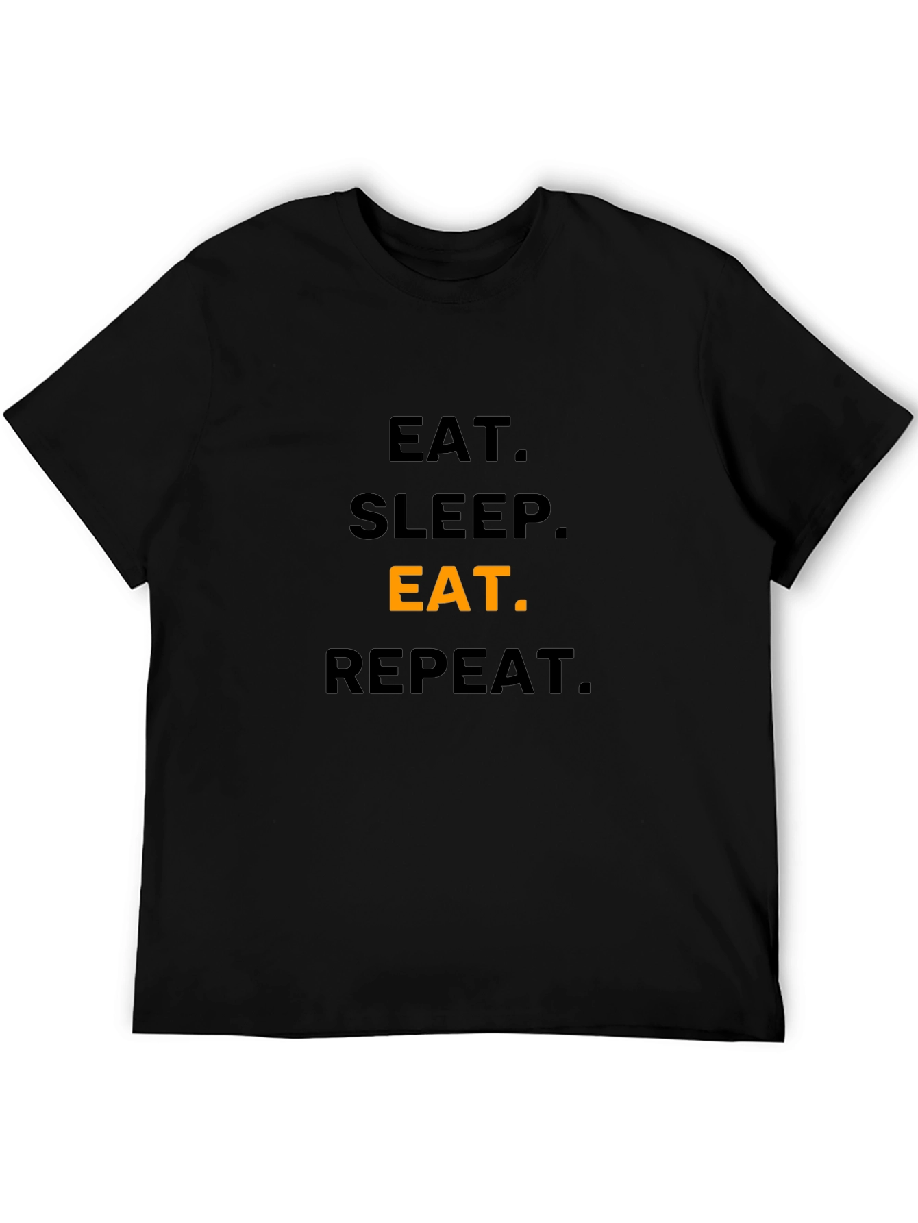 Black Eat, Sleep, Eat, Repeat T-Shirt - Funny Foodie Tee view 5