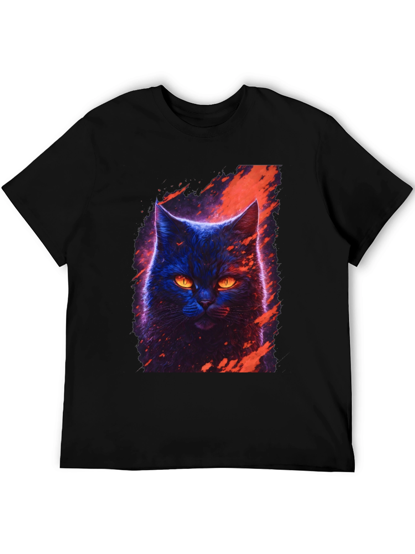 Black Cyberpunk Cat T-Shirt - Artistic Graphic Tee view 5