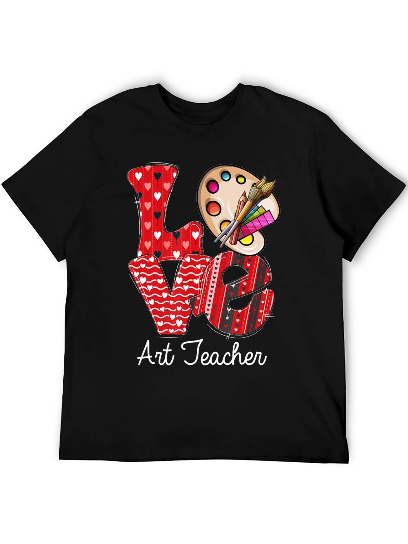 Black Love Art Teacher Graphic Tee view 5