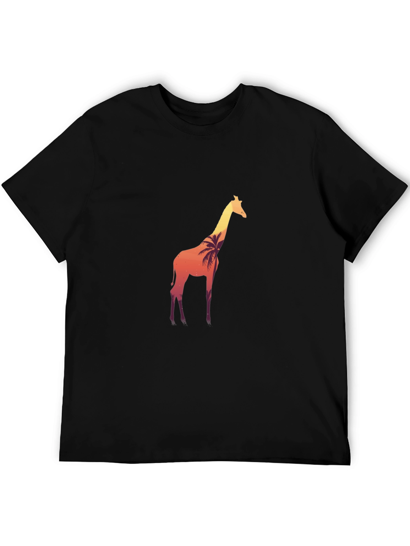 Black Sunset Giraffe Black T-Shirt view 5