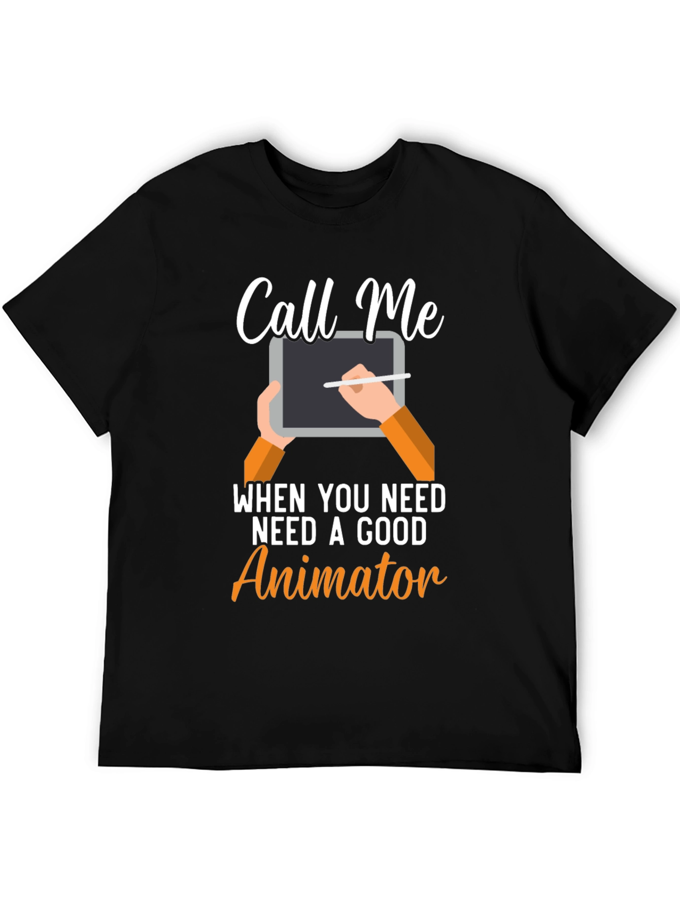 Black Call Me Animator T-Shirt - Creative Design view 5