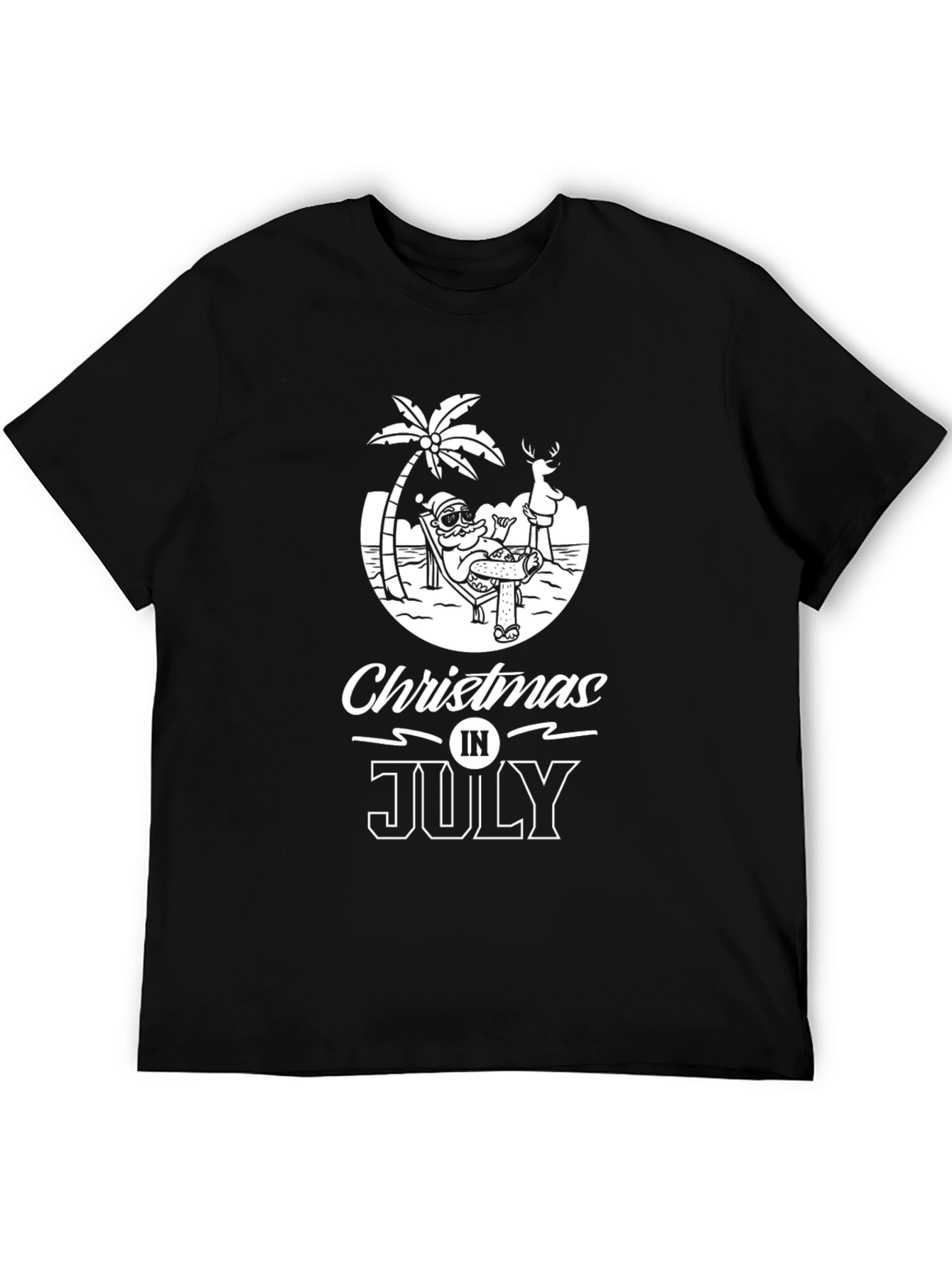 Black Christmas in July Graphic Tee - Black view 5