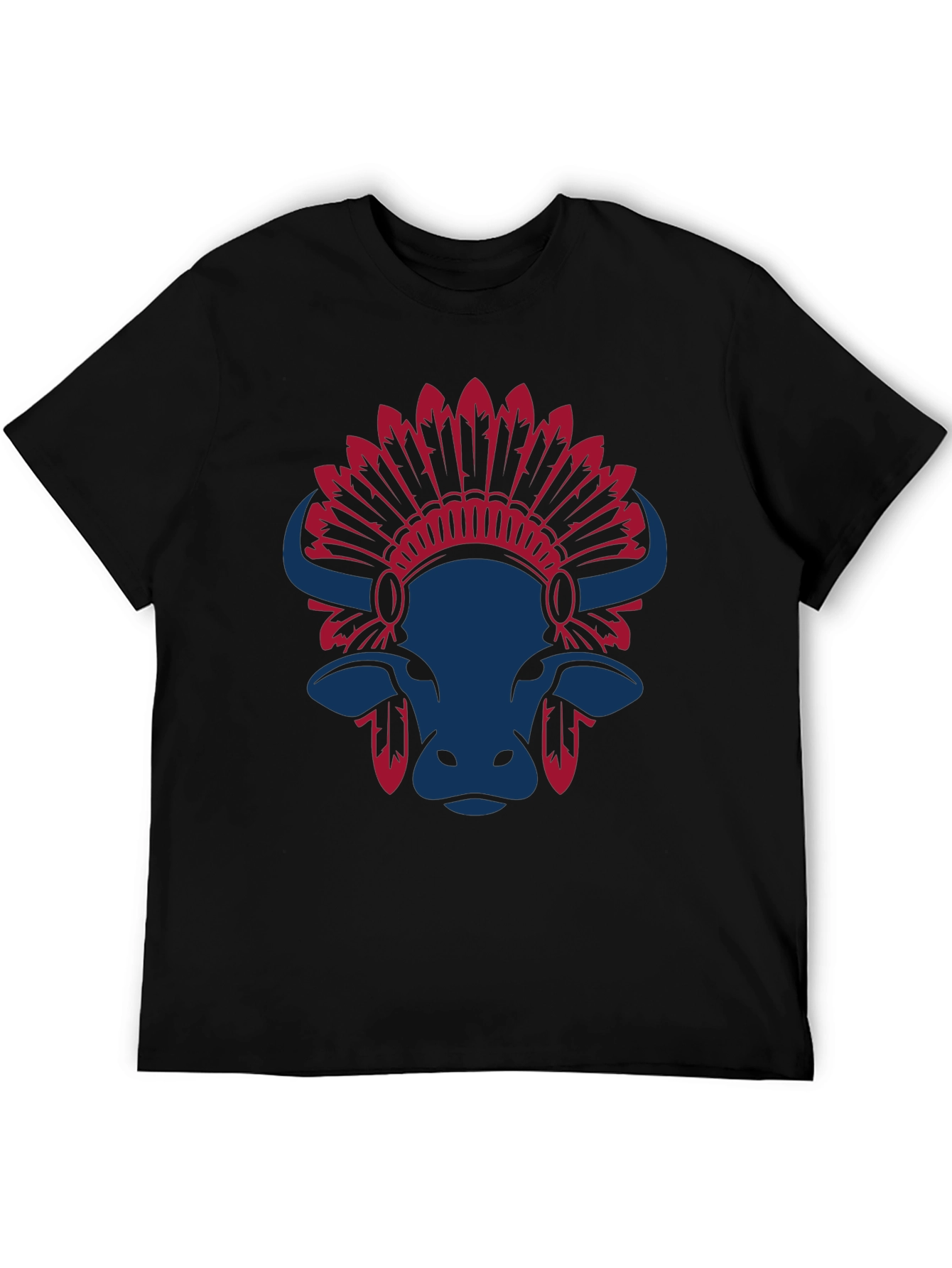 Black Buffalo Headdress Graphic Tee - Stylish Casual Wear view 5