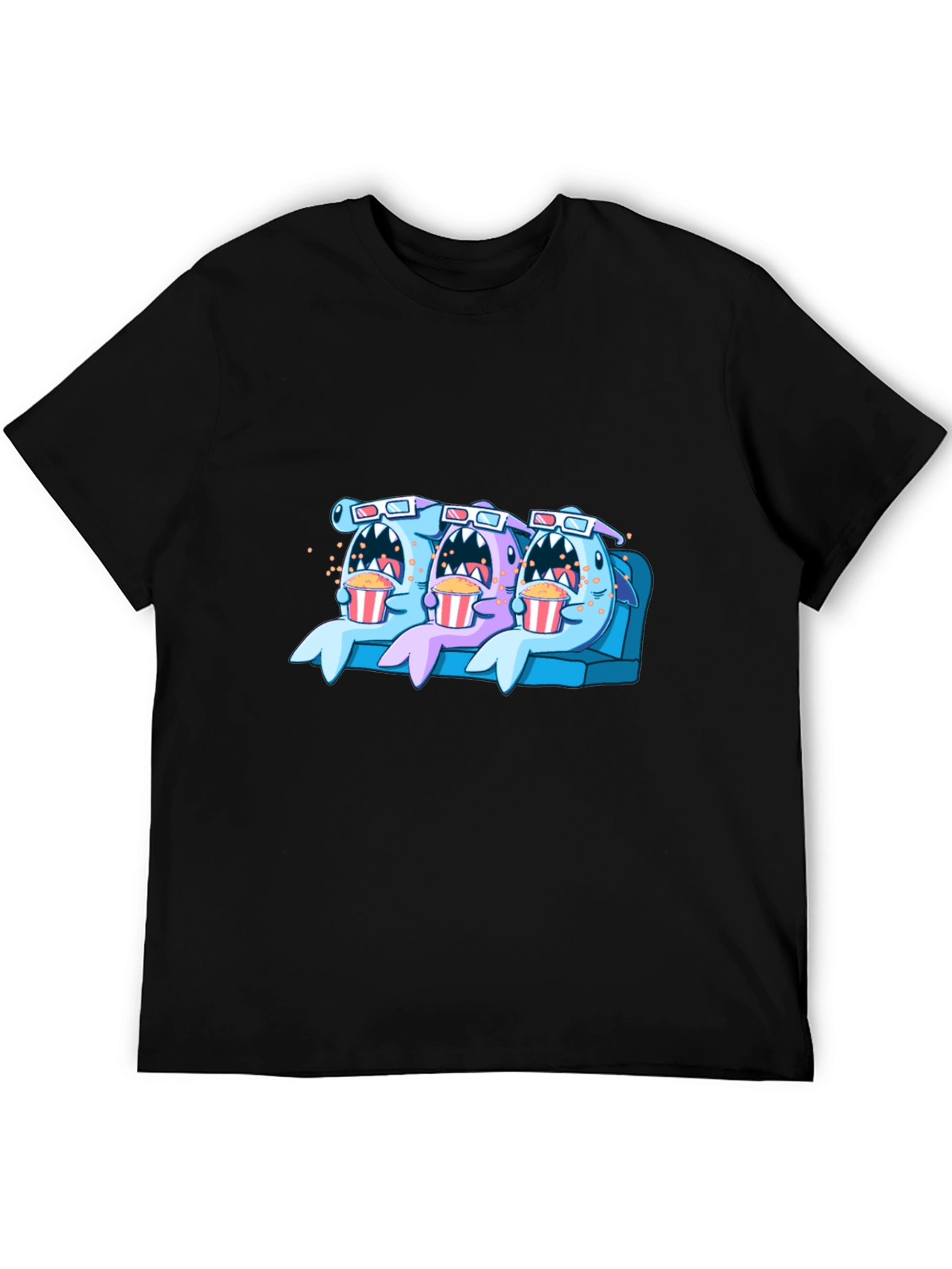 Black Shark Movie Night Graphic Tee view 5