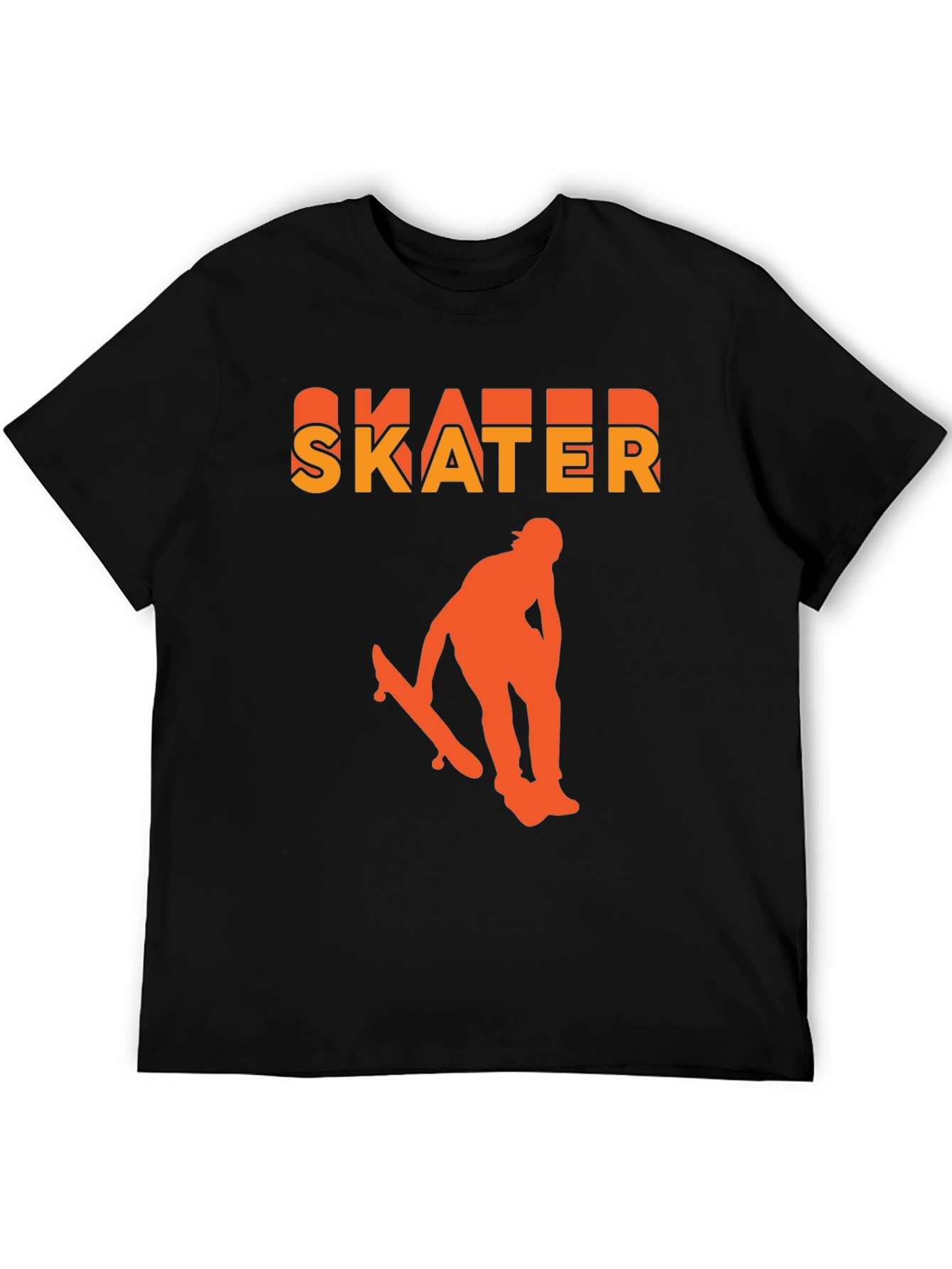 Black Skater Graphic T-Shirt - Black, Bold Design view 5