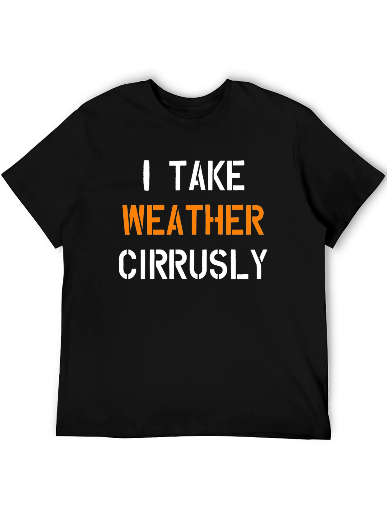 Black Weather Humor Tee - I Take Weather Cirrusly T-Shirt view 5