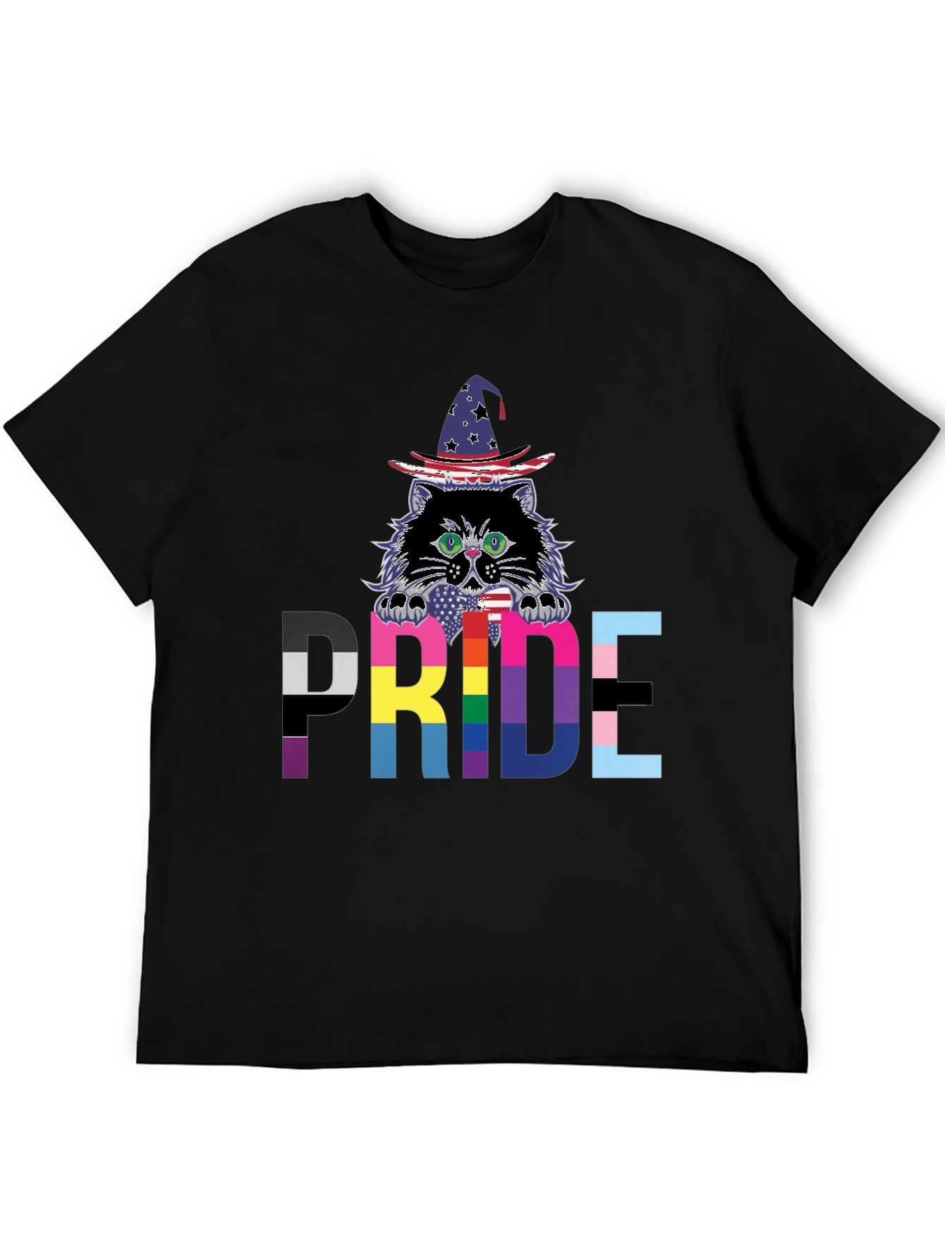 Black Pride Cat Wizard T-Shirt view 5