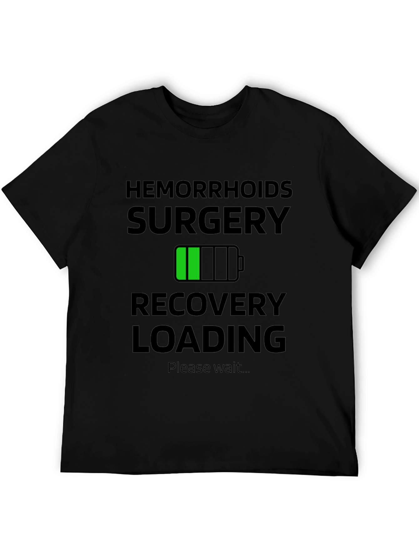 Black Hemorrhoids Surgery Recovery Funny T-Shirt view 5