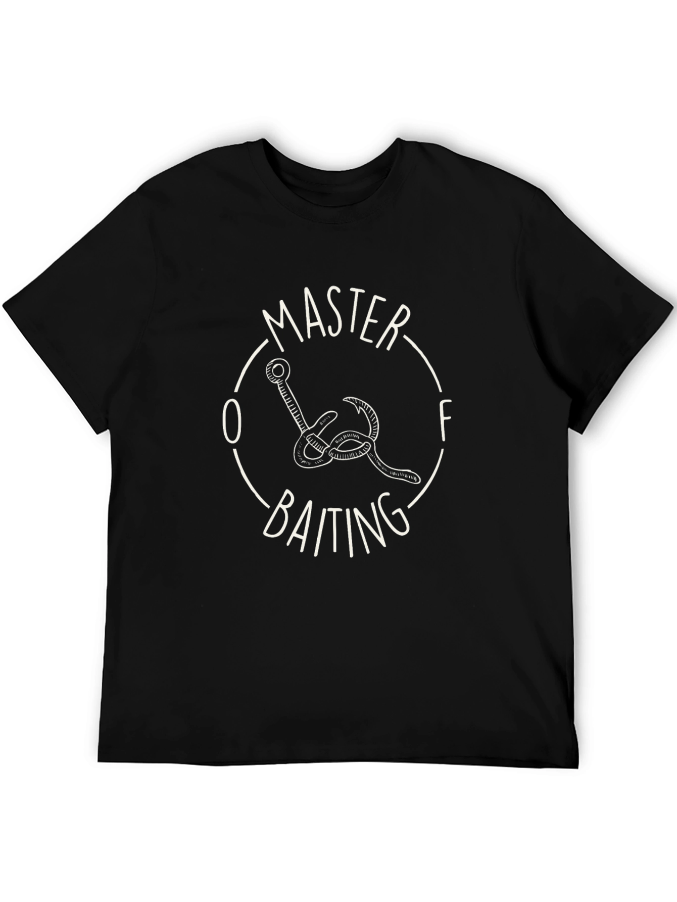 Black Master Baiting Funny Fishing T-Shirt view 5