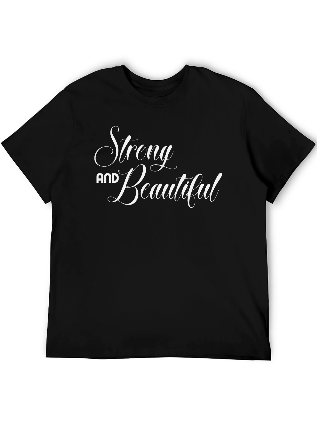 Black Strong & Beautiful Graphic Tee - Black view 5