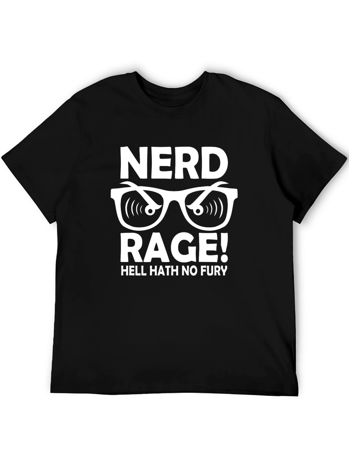 Black Nerd Rage Graphic Tee - Funny Geek Shirt view 5