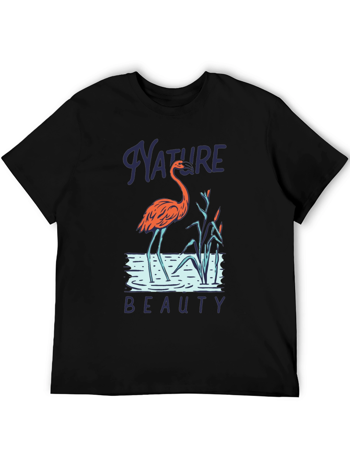 Black Nature Beauty Flamingo T-Shirt view 5