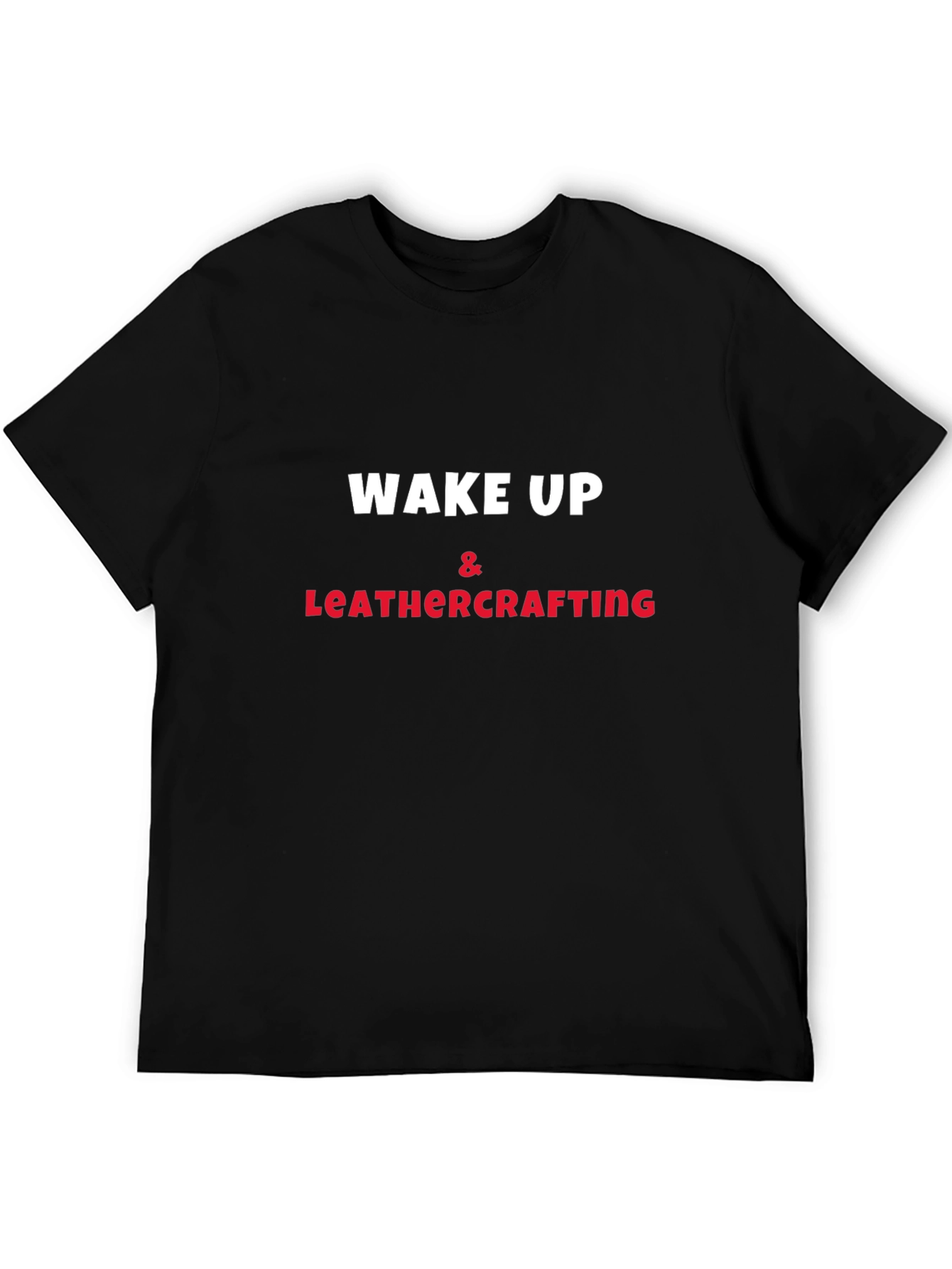 Black Wake Up & Leathercrafting T-Shirt view 5
