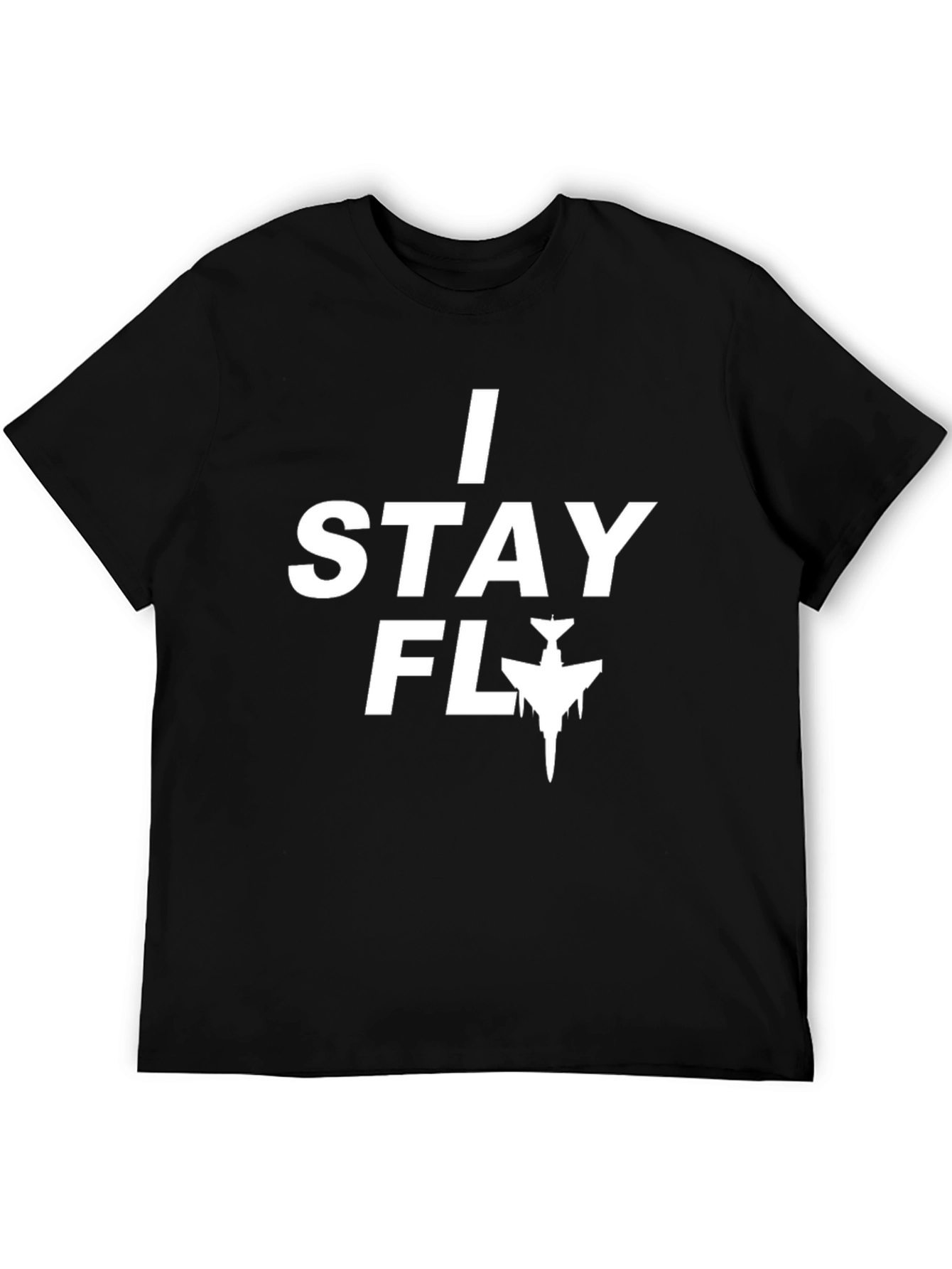 Black I Stay Fly Graphic Tee - Black Casual T-Shirt view 5