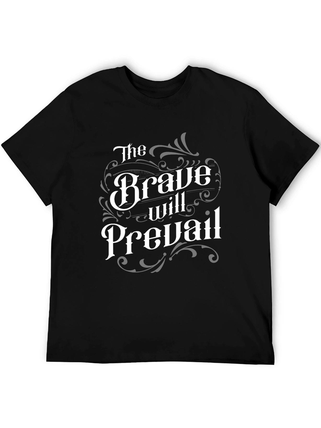 Black Brave Will Prevail Graphic T-Shirt - Black view 5