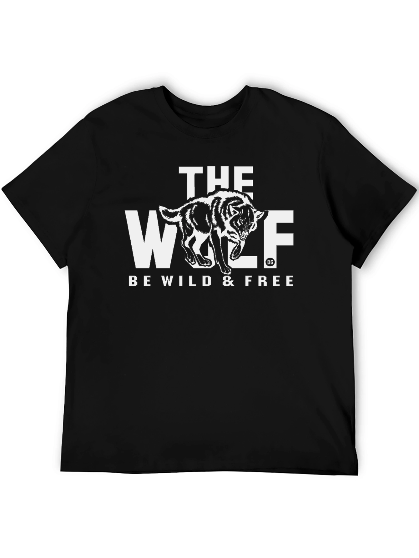 Black The Wolf Black Graphic Tee - Be Wild & Free view 5