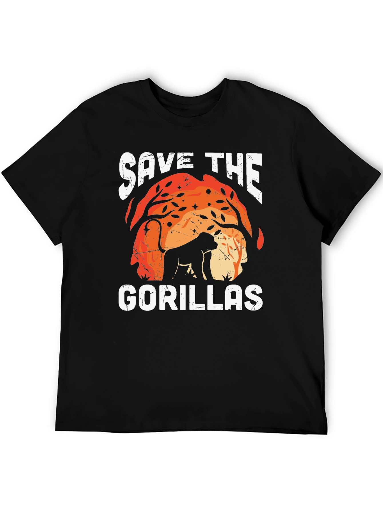 Black Save The Gorillas Graphic Tee view 5