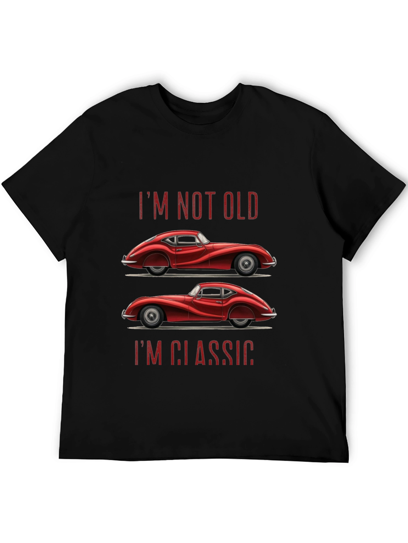 Black Classic Car T-Shirt - "I'm Not Old, I'm Classic" view 5