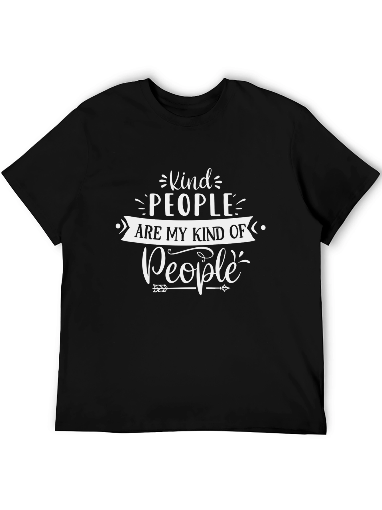 Black Kind People Graphic Tee - Unisex Black T-Shirt view 5