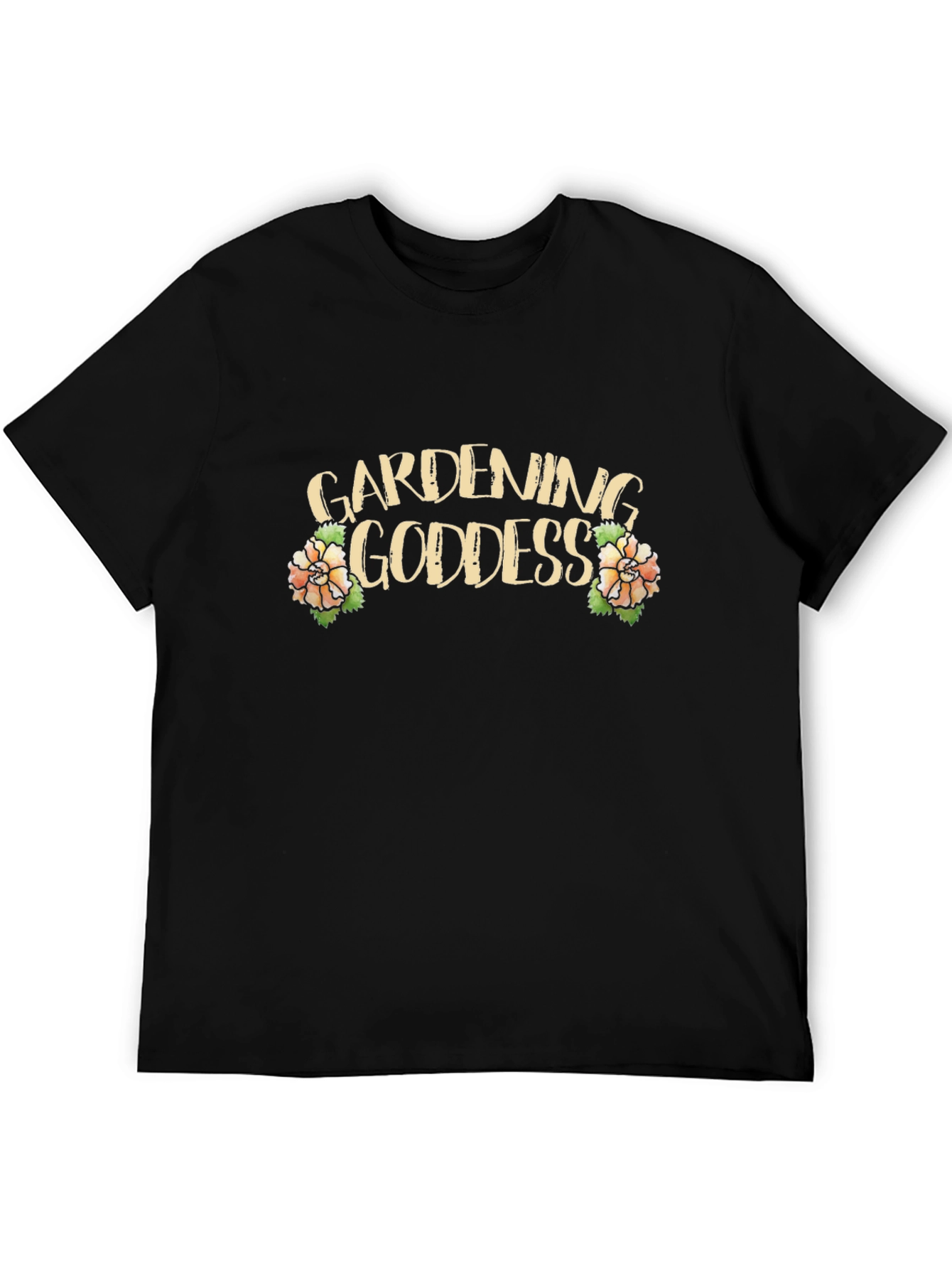 Black Gardening Goddess Graphic Tee - Black Cotton T-Shirt view 5