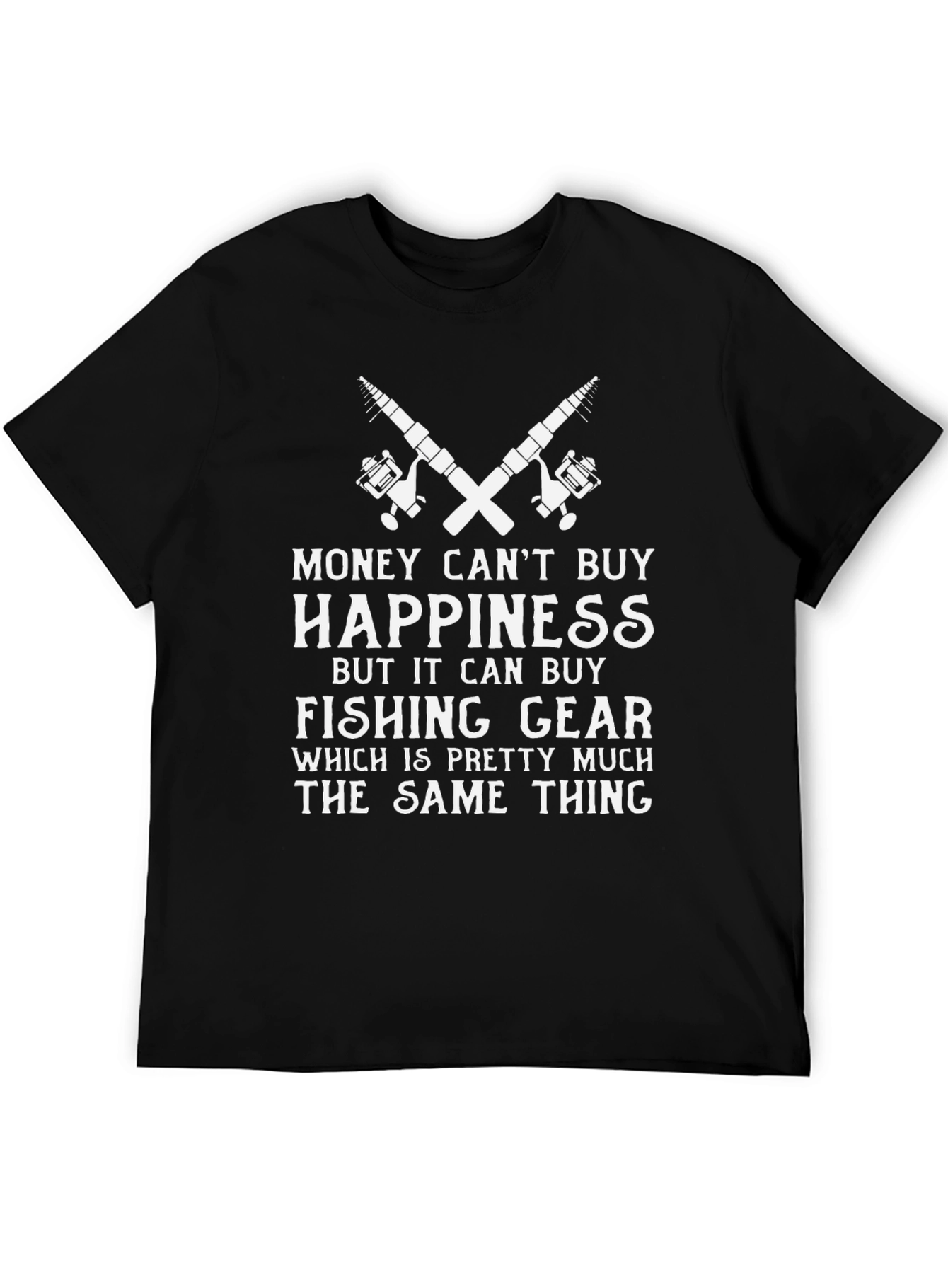 Money Can't Buy Happiness Fishing T-Shirt - 5