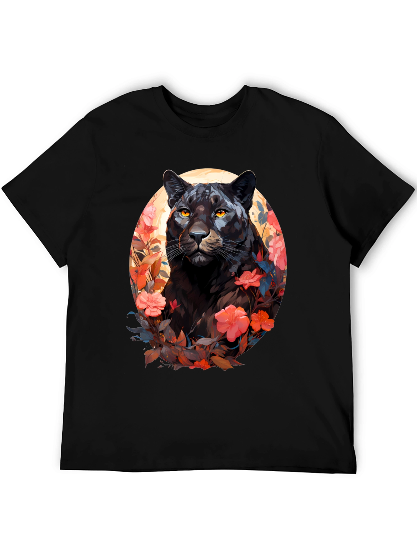 Black Black Panther Floral Graphic Tee view 5