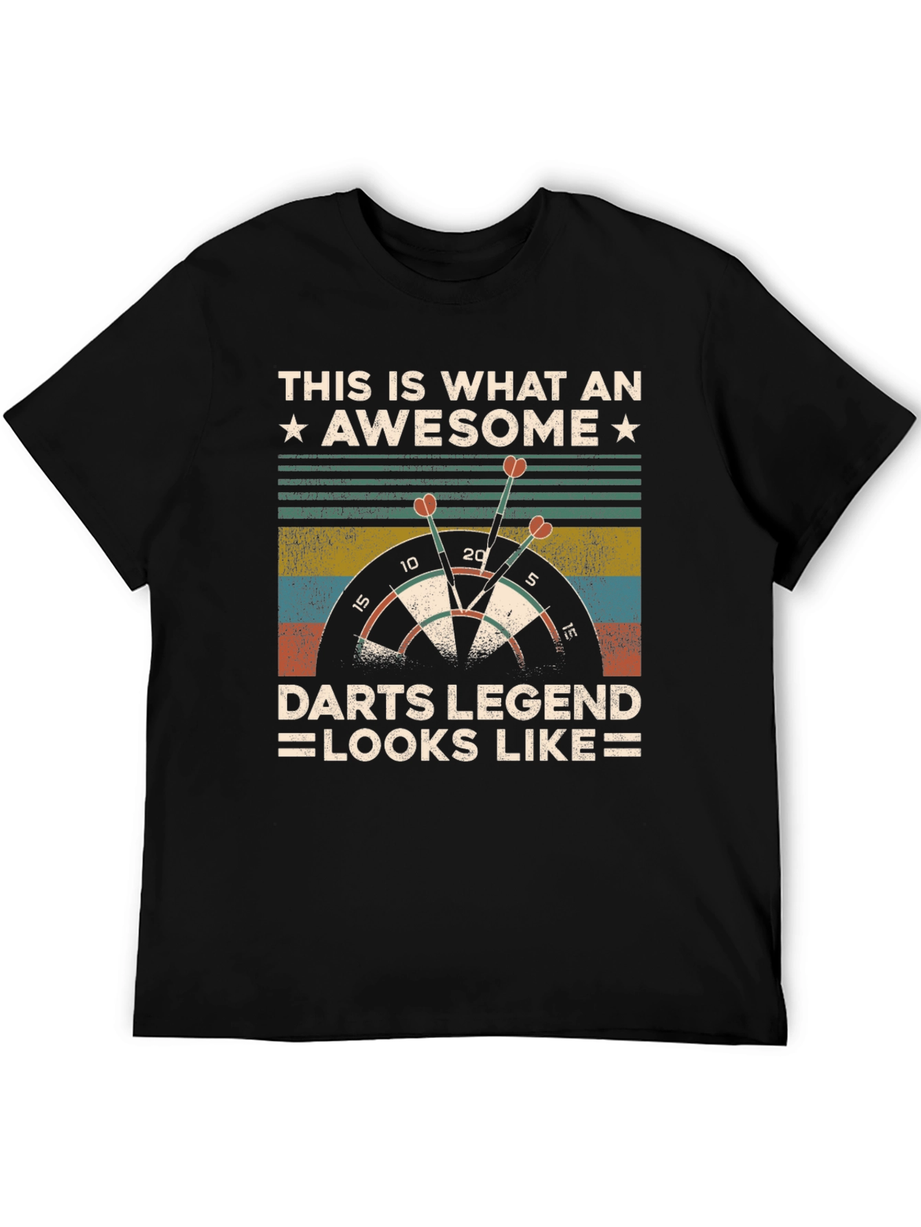 Black Awesome Darts Legend T-Shirt: Dartboard Graphic Tee view 5