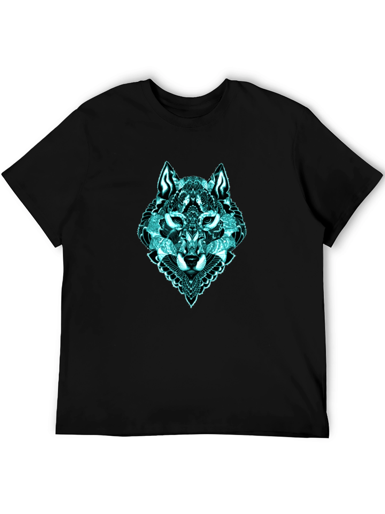 Black Mystic Wolf Graphic T-Shirt view 5