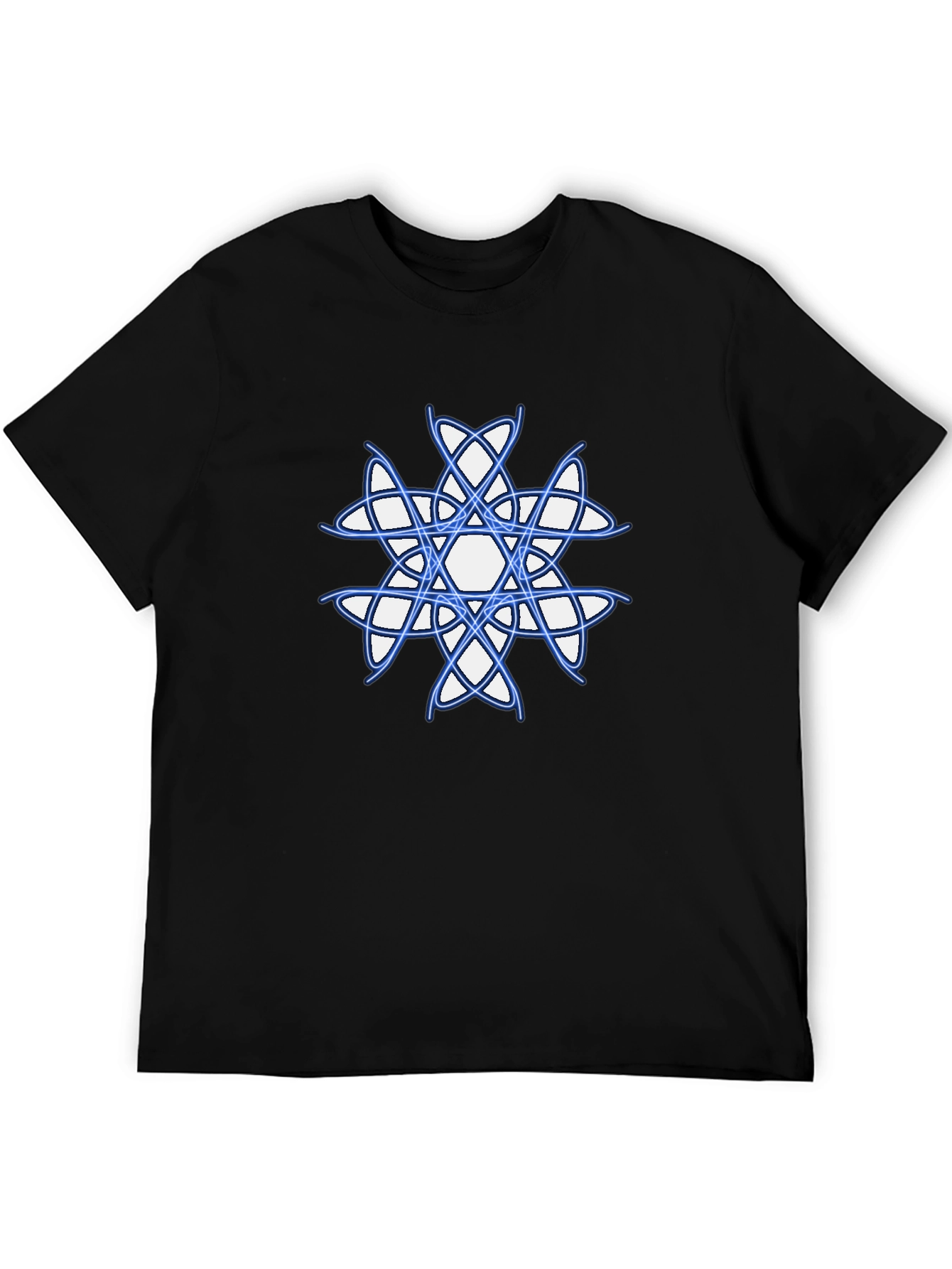 Black Geometric Star Graphic Tee - Black Cotton Blend view 5