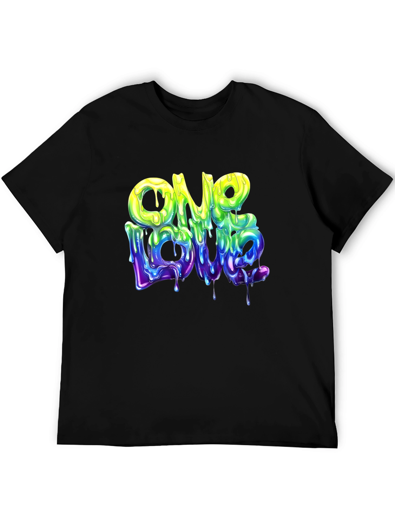 Black One Love Graphic T-Shirt - Cool Drip Design view 5
