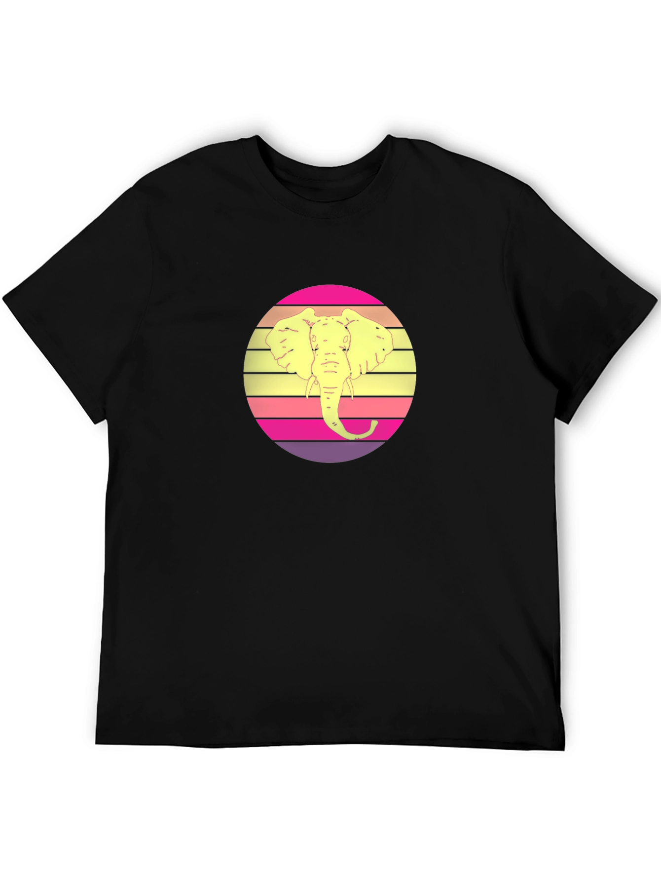 Black Elephant Retro Sunset Graphic Tee view 5