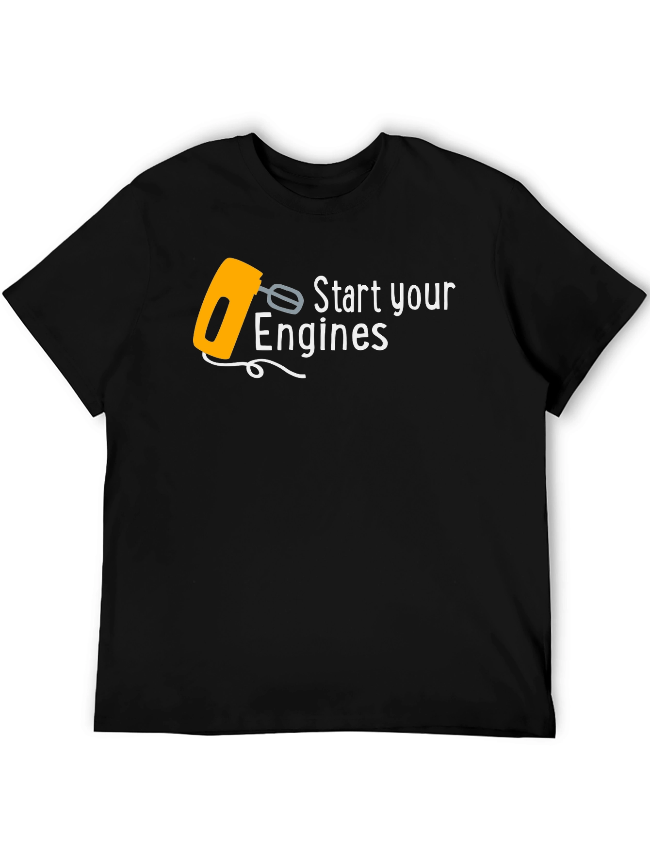 Black Start Your Engines Funny Mixer T-Shirt view 5