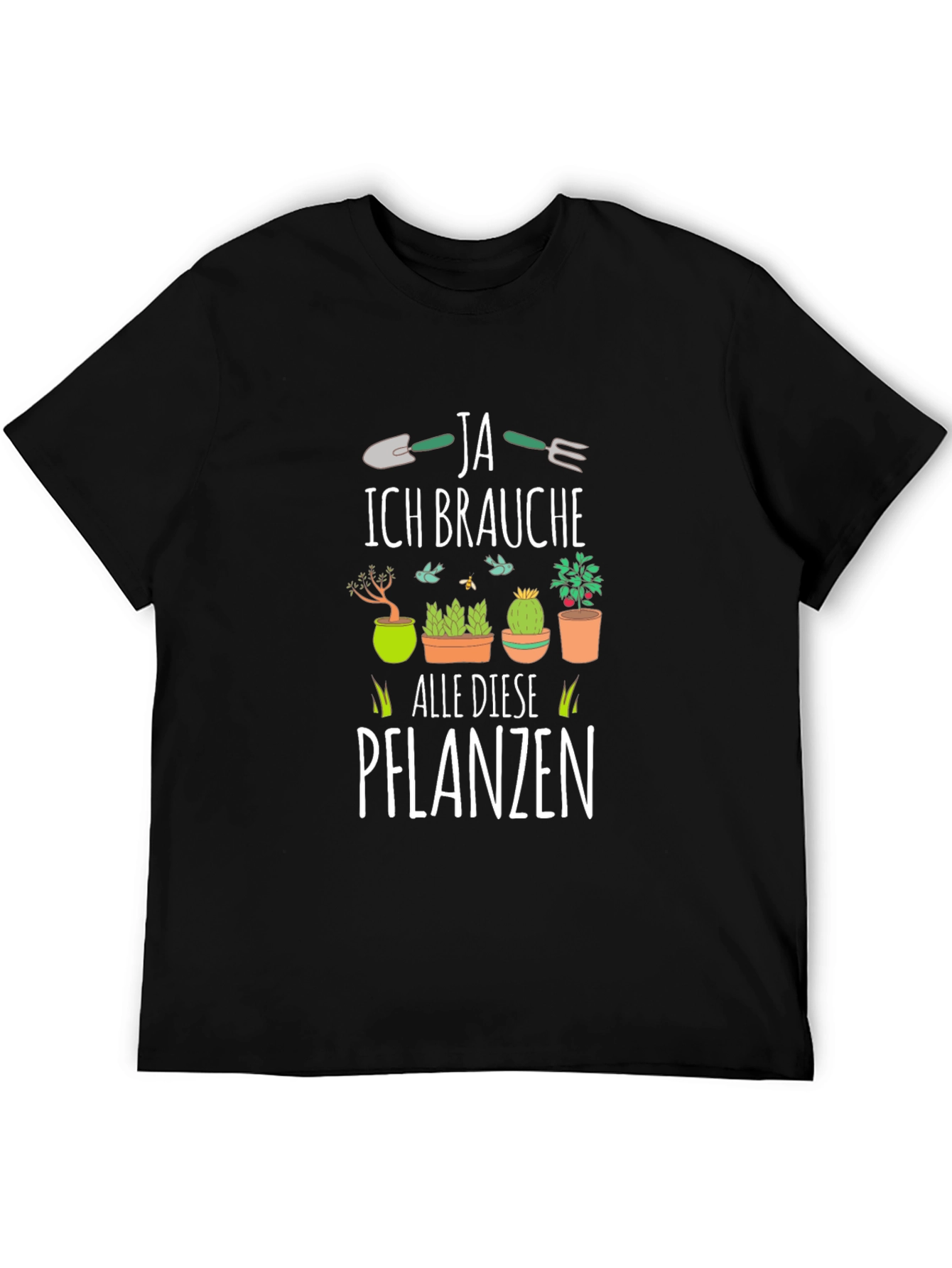 Black Plant Lover's T-Shirt: Ja Ich Brauche Alle Diese Pflanzen view 5